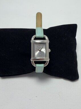 Vintage Blue & Silver Timex Leather Watch